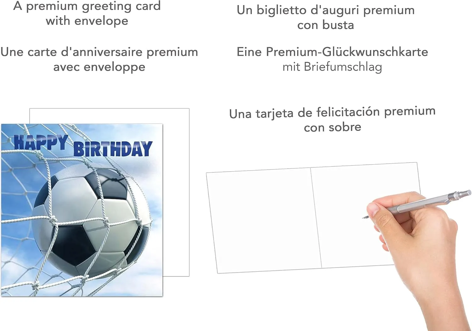Edition Seidel GQ116 verjaardagskaart vierkant voetbal envelop
