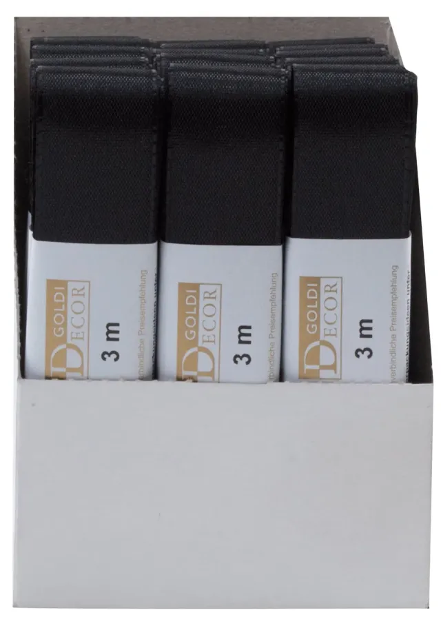Kurt Eulzer 02-0572 taftlint zwart 25mm 3m 15 stuks