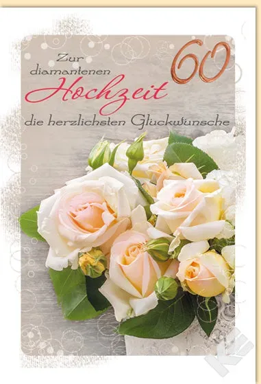 Kurt Eulzer 73-1231 wenskaart diamanten huwelijk rozen