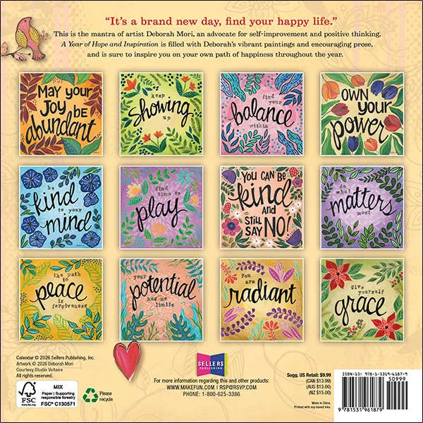 Sellers Publishing A Year of Hope and Inspiration 2027 minikalender