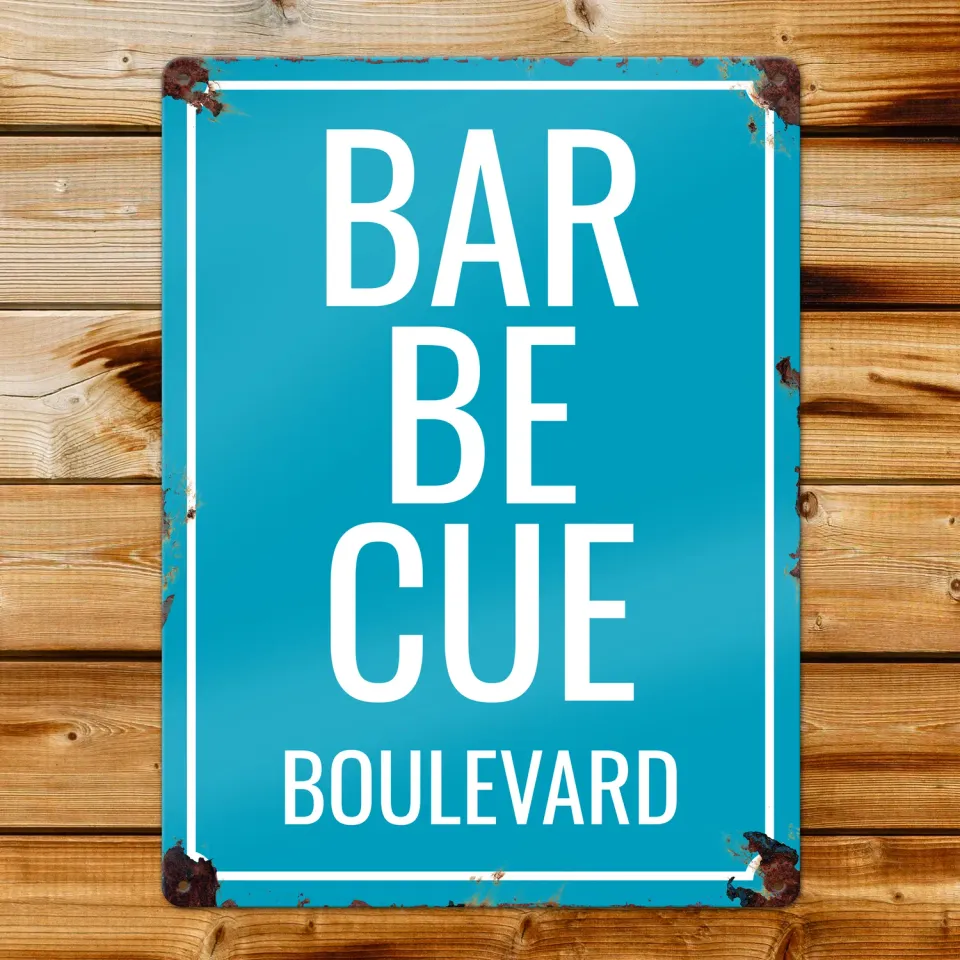 Gozi BBQ Blvd metalen bord 30x40cm persoonlijk