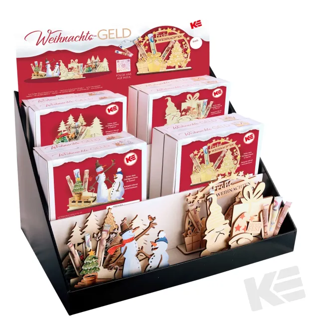 Kurt Eulzer 01-0342 houten geldcadeaus kerst display 12 stuks