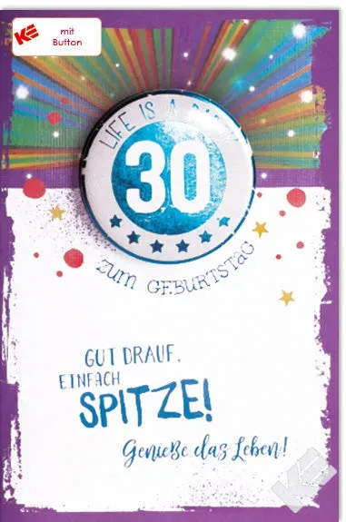 Kurt Eulzer 52-3530 verjaardagskaart 30 button VK1