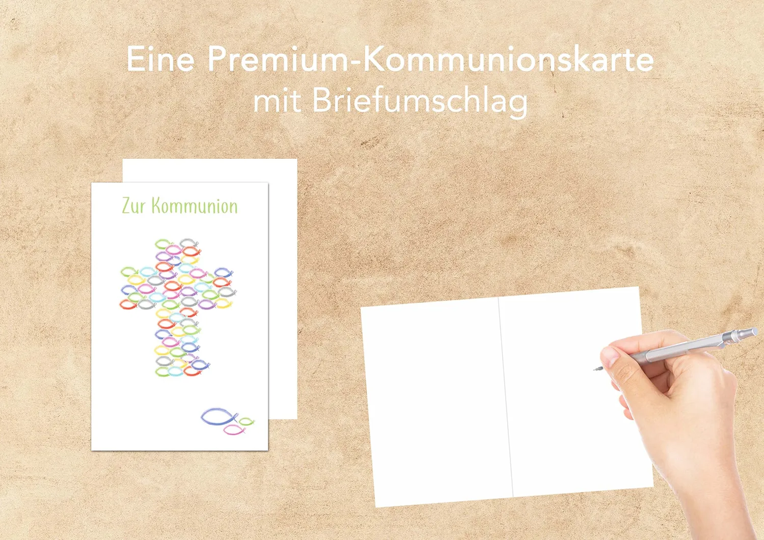 Edition Seidel KO274 communiekaart handen met envelop