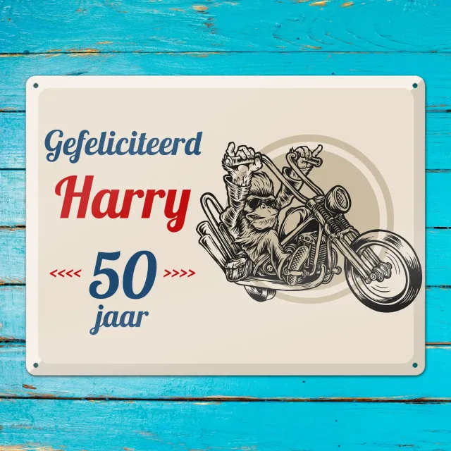 Gozi Harry's Motor metalen bord 40x30cm stoer
