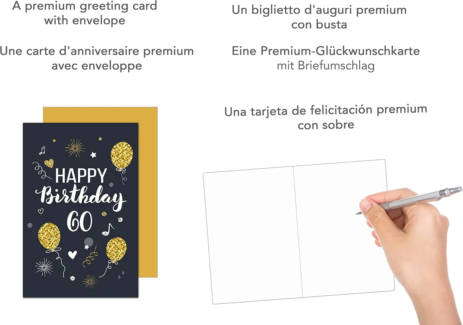 Edition Seidel GZ346-60 verjaardagskaart 60 jaar met envelop