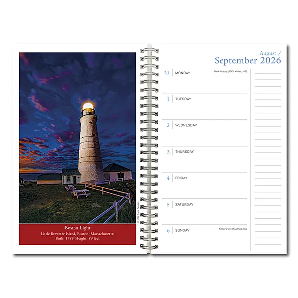 Sellers Publishing Lighthouses 2027 weekplanner vuurtorens