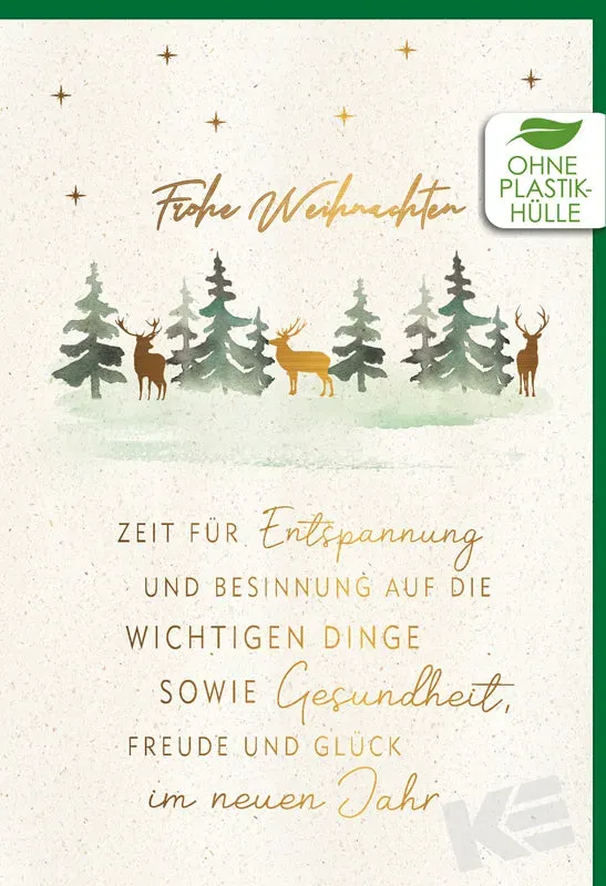 Kurt Eulzer 22-1559 Green Christmas kerstkaart herten