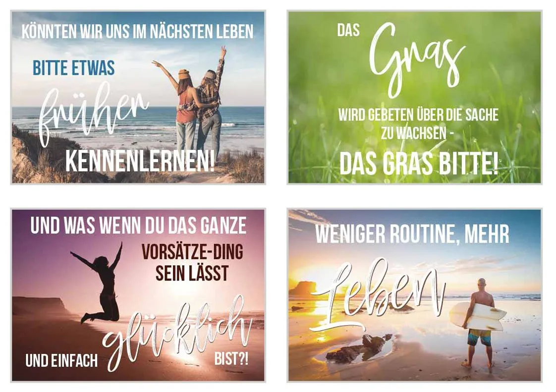 Edition Seidel 20014 postkaarten set 12 stuks spreuken