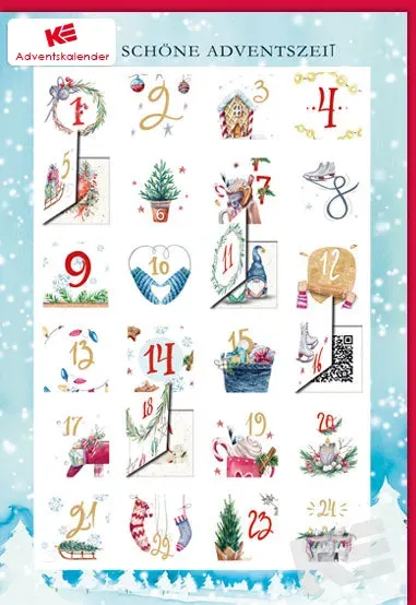 Kurt Eulzer 21-1064 adventskalender kaart 24 deurtjes