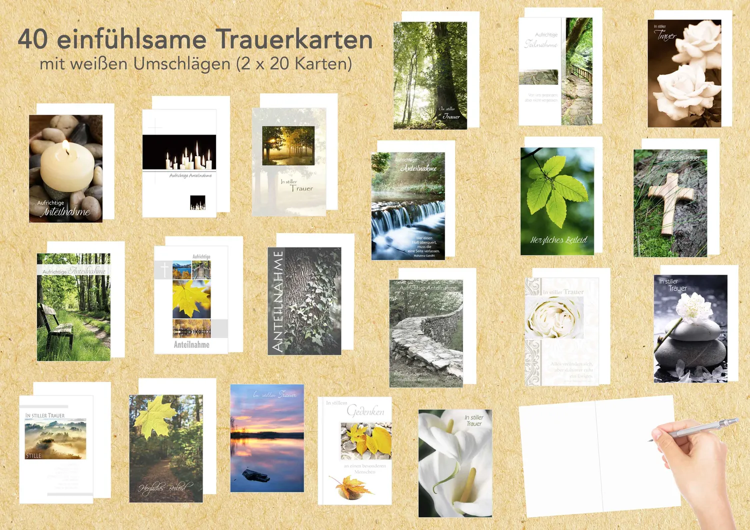 Edition Seidel rouwkaarten set 40 met envelop ingetogen