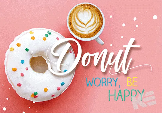 Kurt Eulzer 30-2384 wenskaart donut 3D liggend
