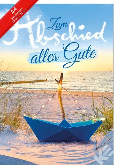 Kurt Eulzer 41-1435 afscheidskaart A4 strand papierboot
