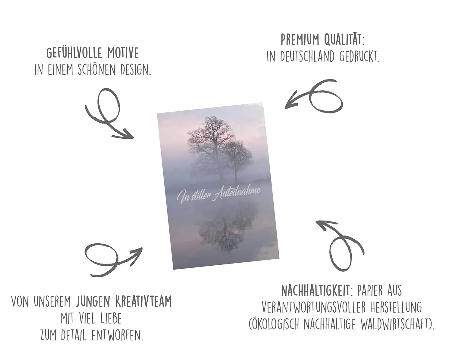Edition Seidel 20815 rouwkaarten set 12 met envelop en tekst