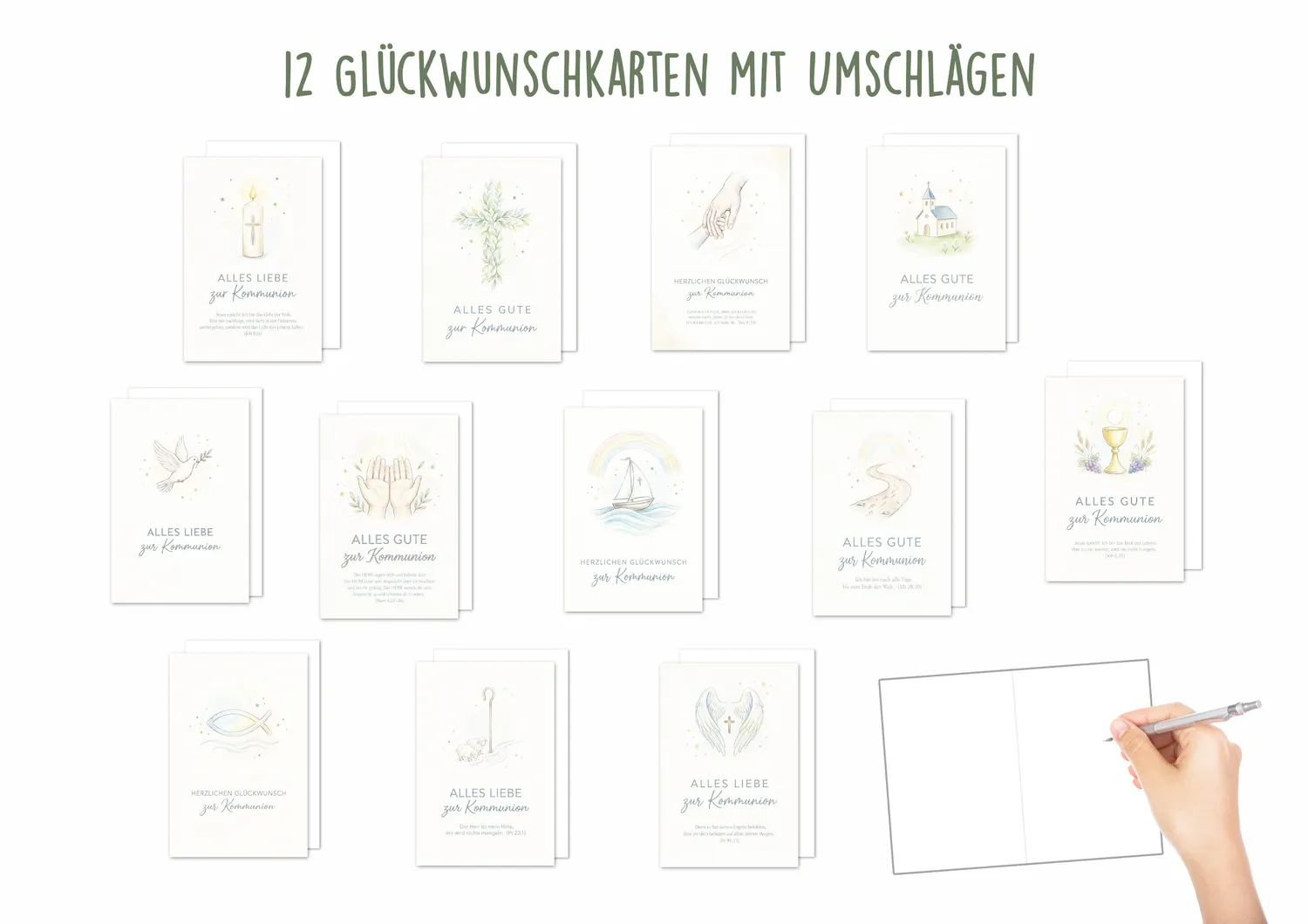 Edition Seidel communiekaarten 31755 set van 12 met envelop