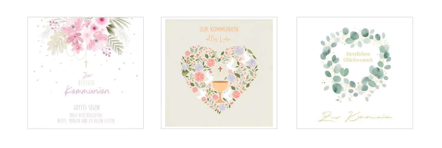 Edition Seidel Premium 33006 communiekaarten vierkant set 9 met envelop