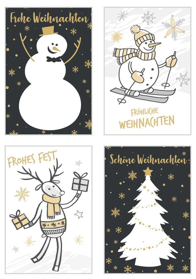 Edition Seidel Set 2 kerst postkaarten 15 stuks gelakt