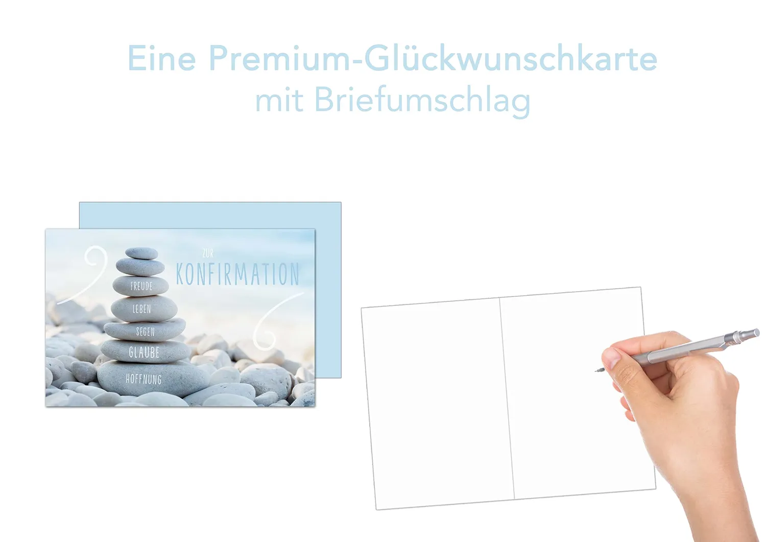 Edition Seidel KF307 vormselkaart strand stenen met envelop