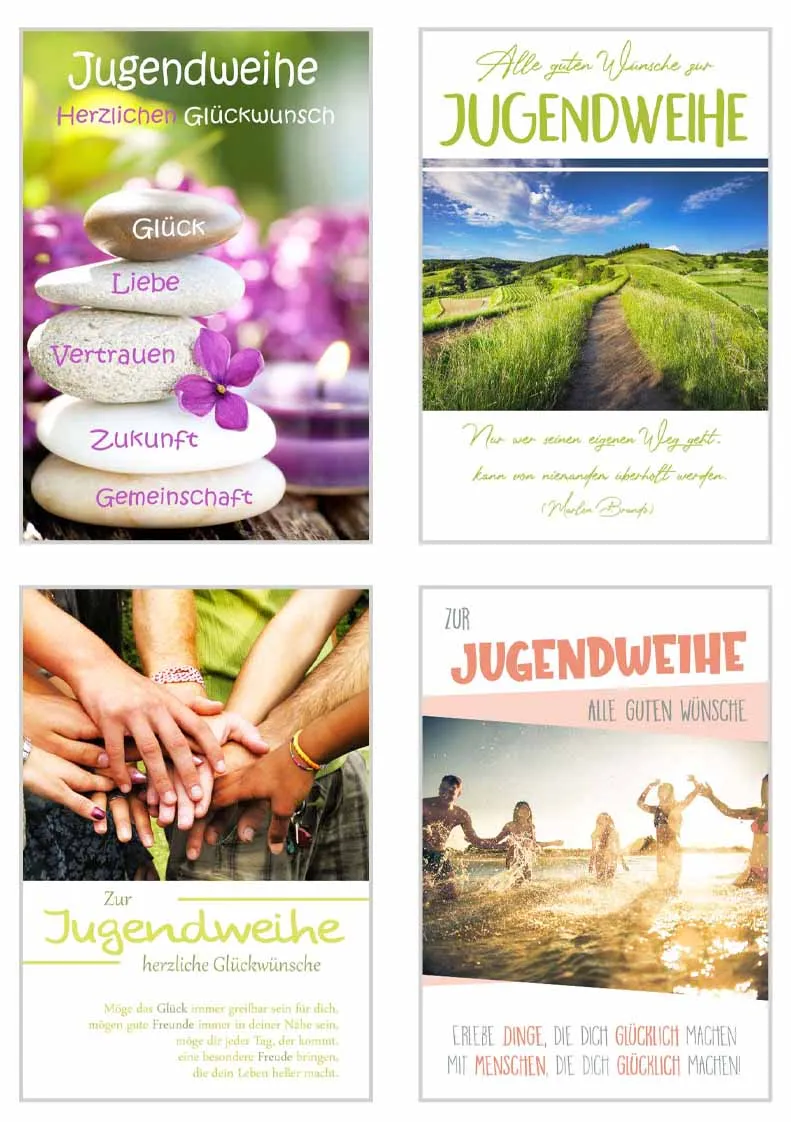 Edition Seidel Jugendweihe kaarten 12 stuks met enveloppen