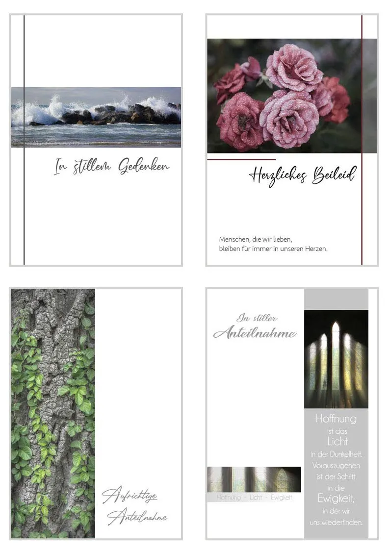 Edition Seidel 20815 rouwkaarten set 12 met envelop en tekst