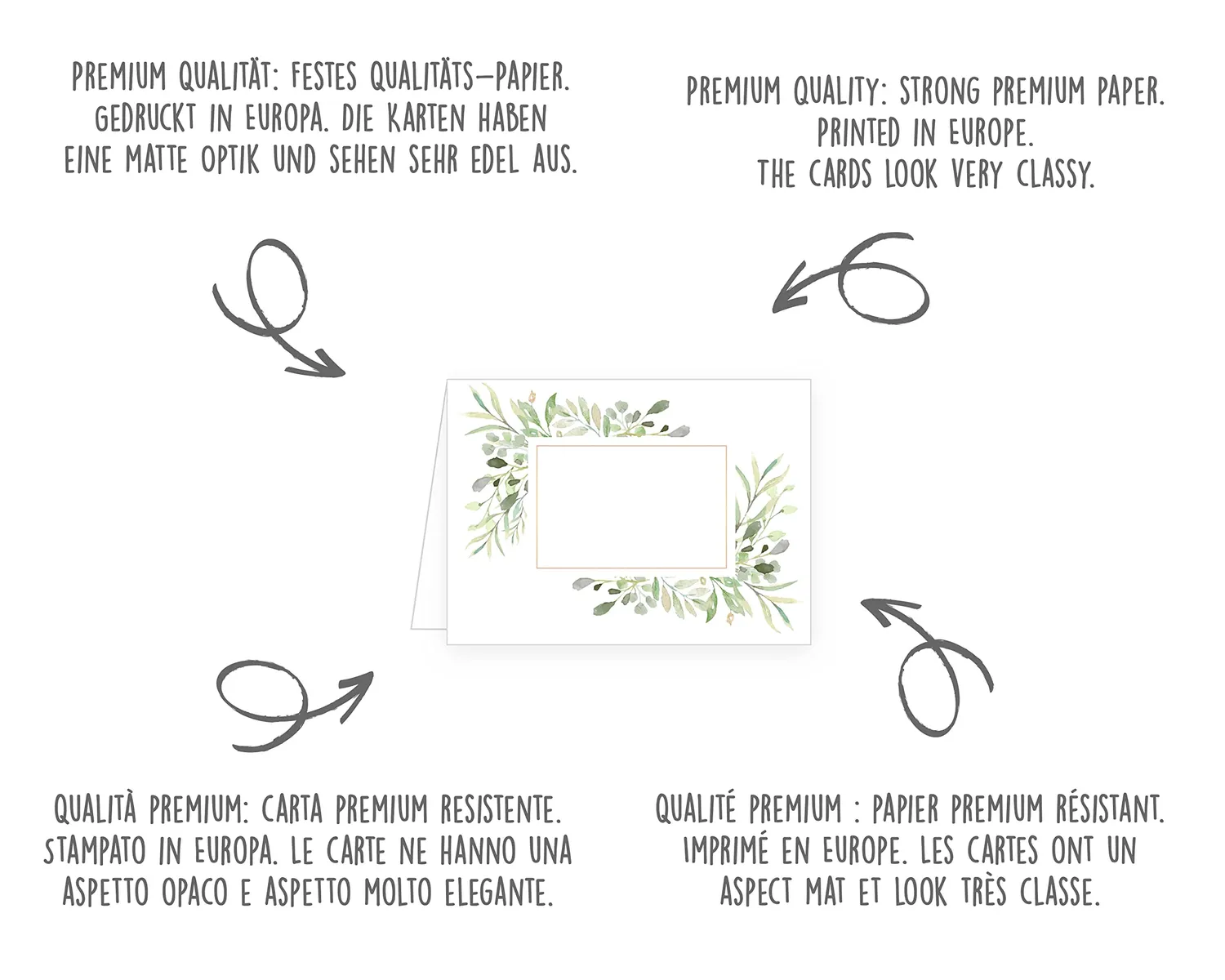 Edition Seidel Premium 22287 plaatskaartjes eucalyptus set 50