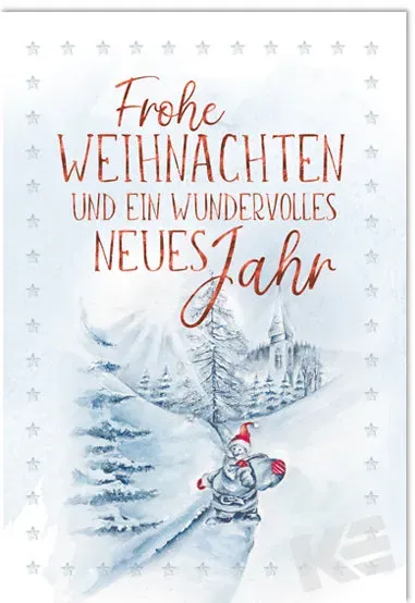 Kurt Eulzer 22-1120 kerstkaart kerstman winterlandschap