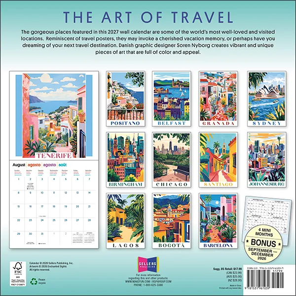 Sellers Publishing The Art of Travel 2027 wandkalender