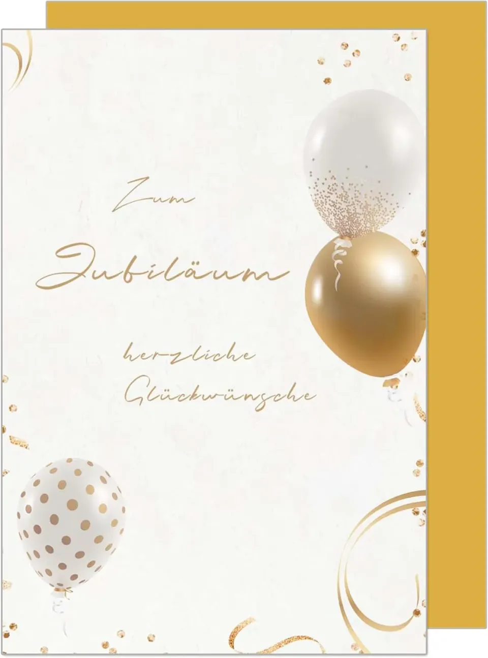 Edition Seidel Premium J132 SW024 jubileumkaart met envelop goud