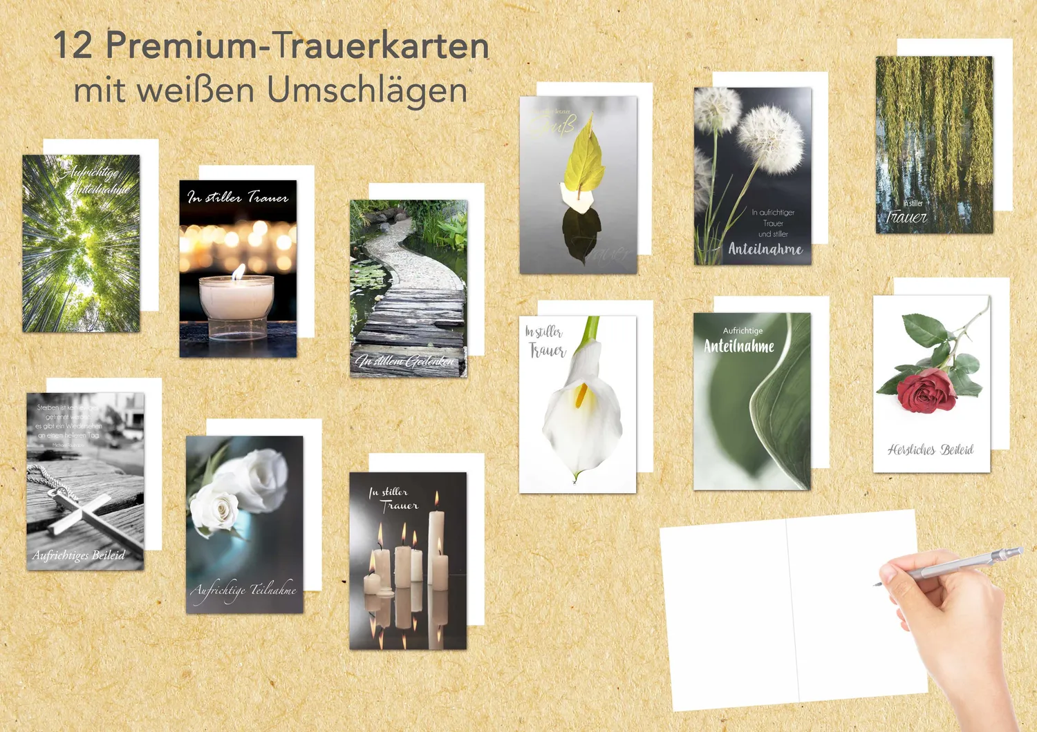 Edition Seidel 20196 rouwkaarten set 12 met envelop