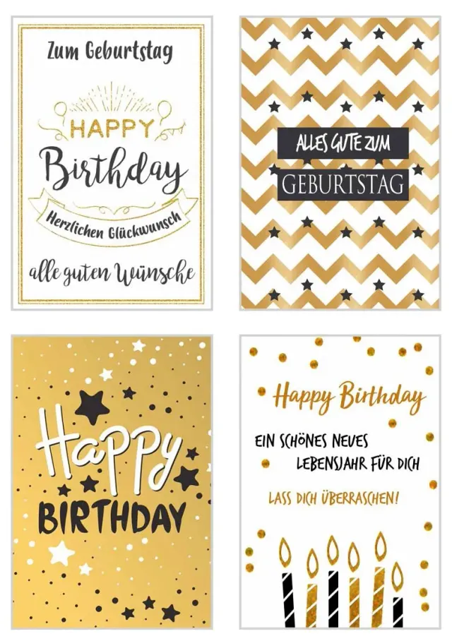 Edition Seidel Premium verjaardagskaarten set 20 goud