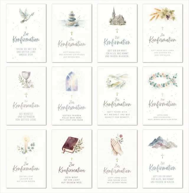 Edition Seidel Set 32280 confirmatiekaarten 12 stuks met envelop