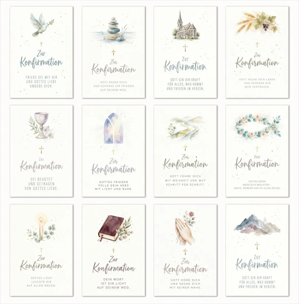 Edition Seidel Set 32280 confirmatiekaarten 12 stuks met envelop
