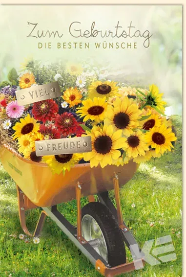 Kurt Eulzer 51-5142 verjaardagskaart zonnebloemen