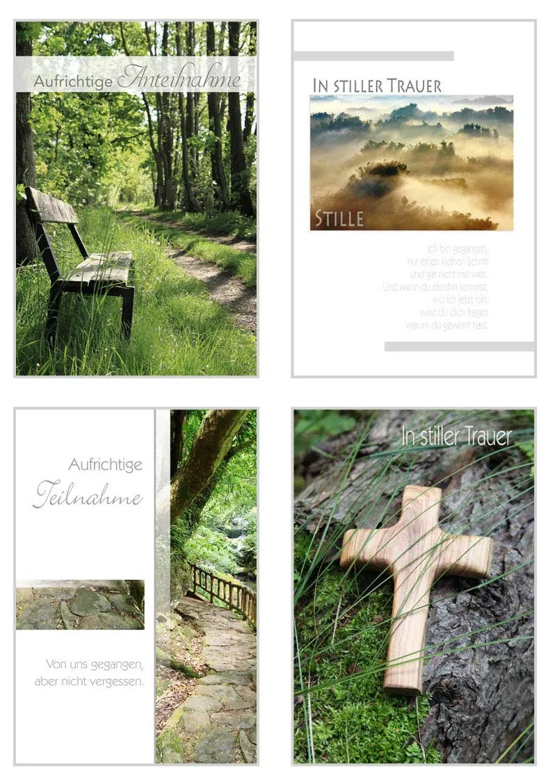 Edition Seidel 20822 rouwkaarten set 12 met foto en envelop