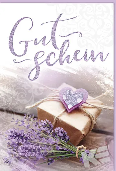 Kurt Eulzer 41-1028 cadeaukaart 1 stuk lila glitter