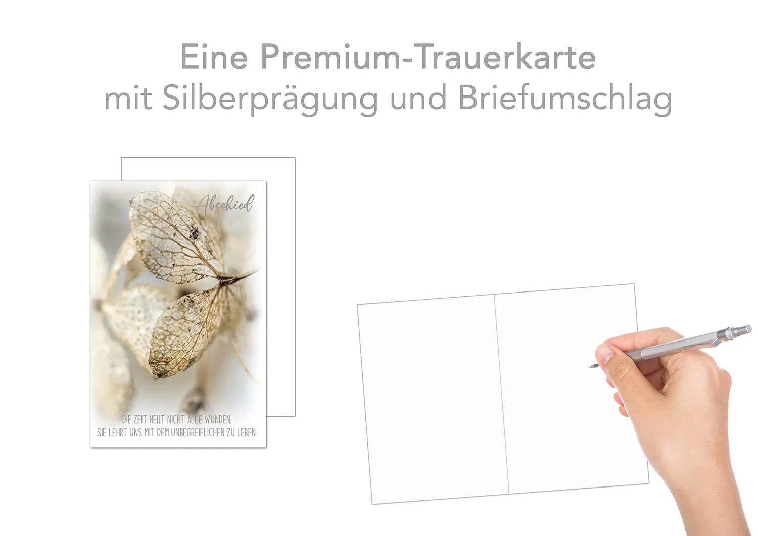 Edition Seidel Premium rouwkaart T1052 zilver met envelop
