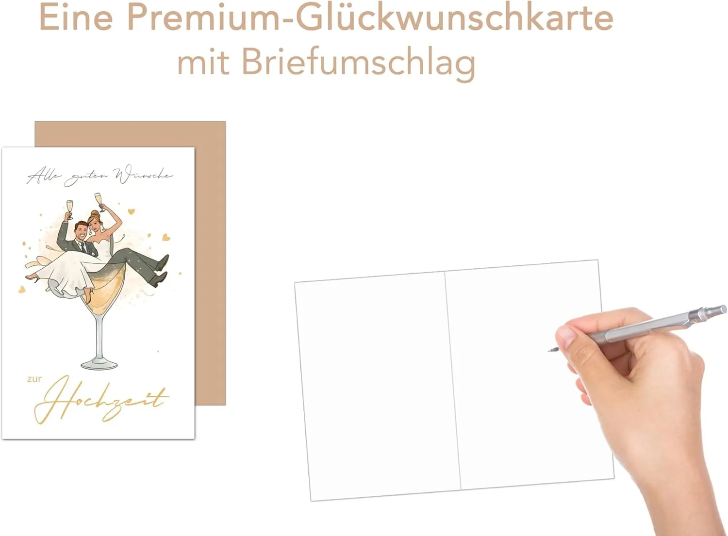 Edition Seidel Premium H483 SW024 huwelijkskaart Just Married