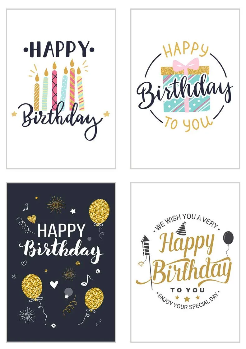 Edition Seidel 20820 verjaardagskaarten set 12 goud met envelop