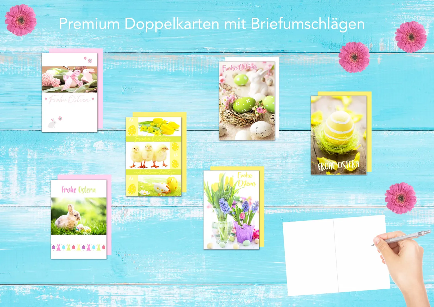 Edition Seidel 20528 paaskaarten set 6 stuks met envelop