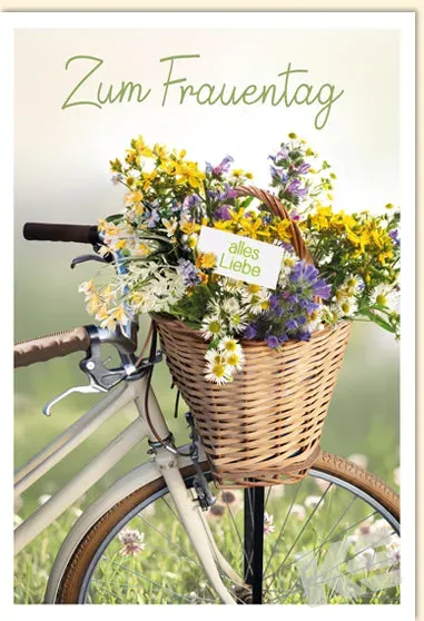 Kurt Eulzer 16-1216 vrouwendagkaart fiets 1 stuk bloemen