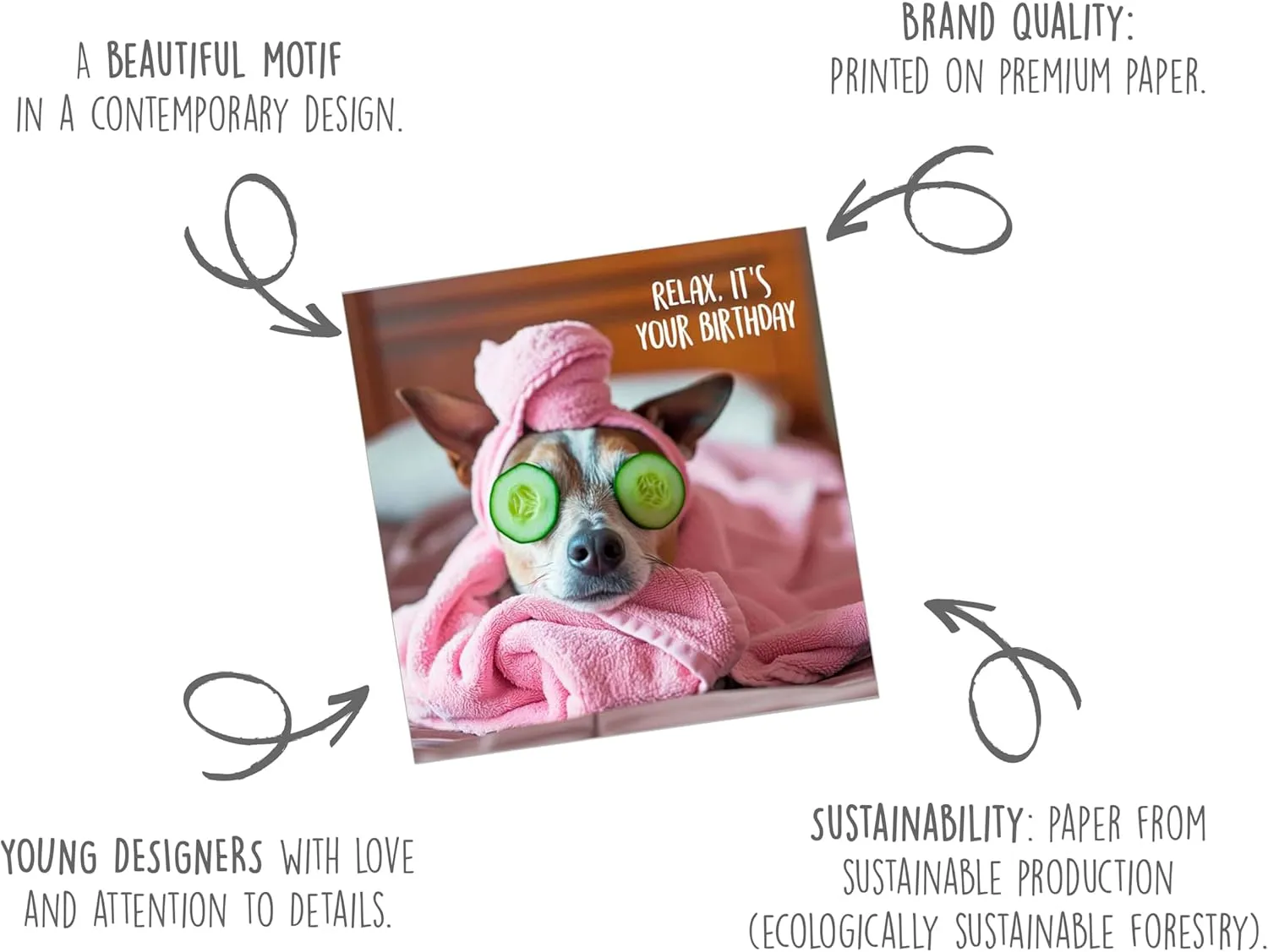 Edition Seidel Premium GQ160 vierkante verjaardagskaart hond