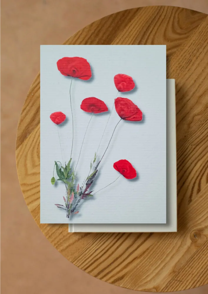 Blad & Beeld Klaprozen kaart bloemenkaart
