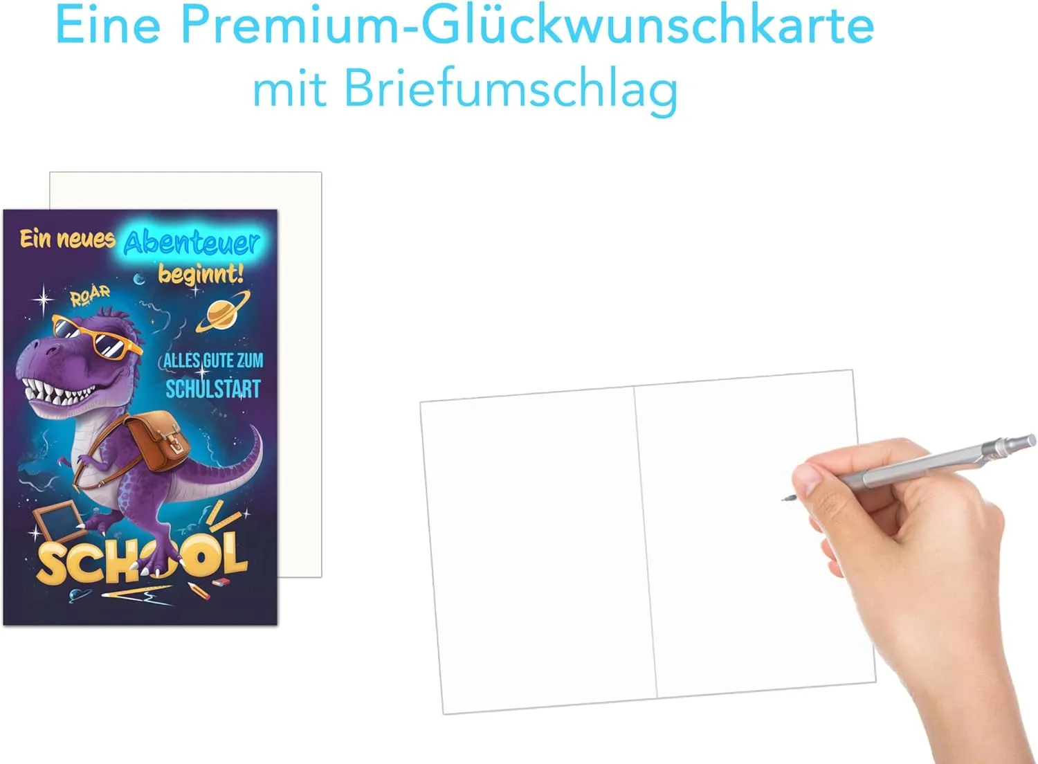 Edition Seidel Premium ES147 wenskaart schoolstart dino