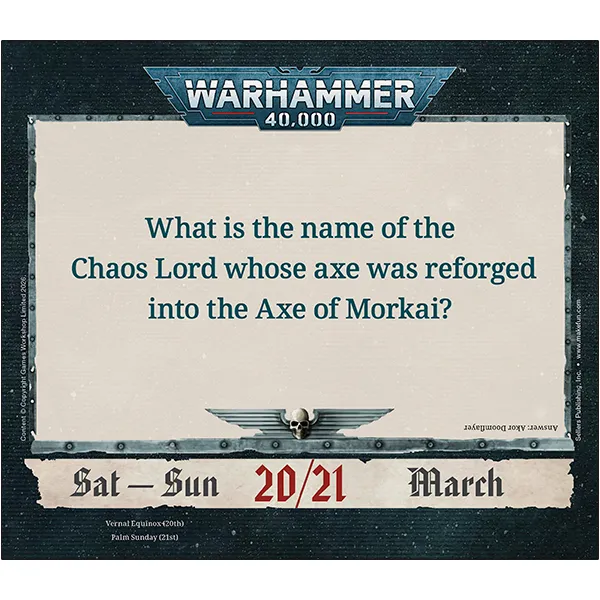 Sellers Publishing Warhammer 40.000 2027 dagkalender box