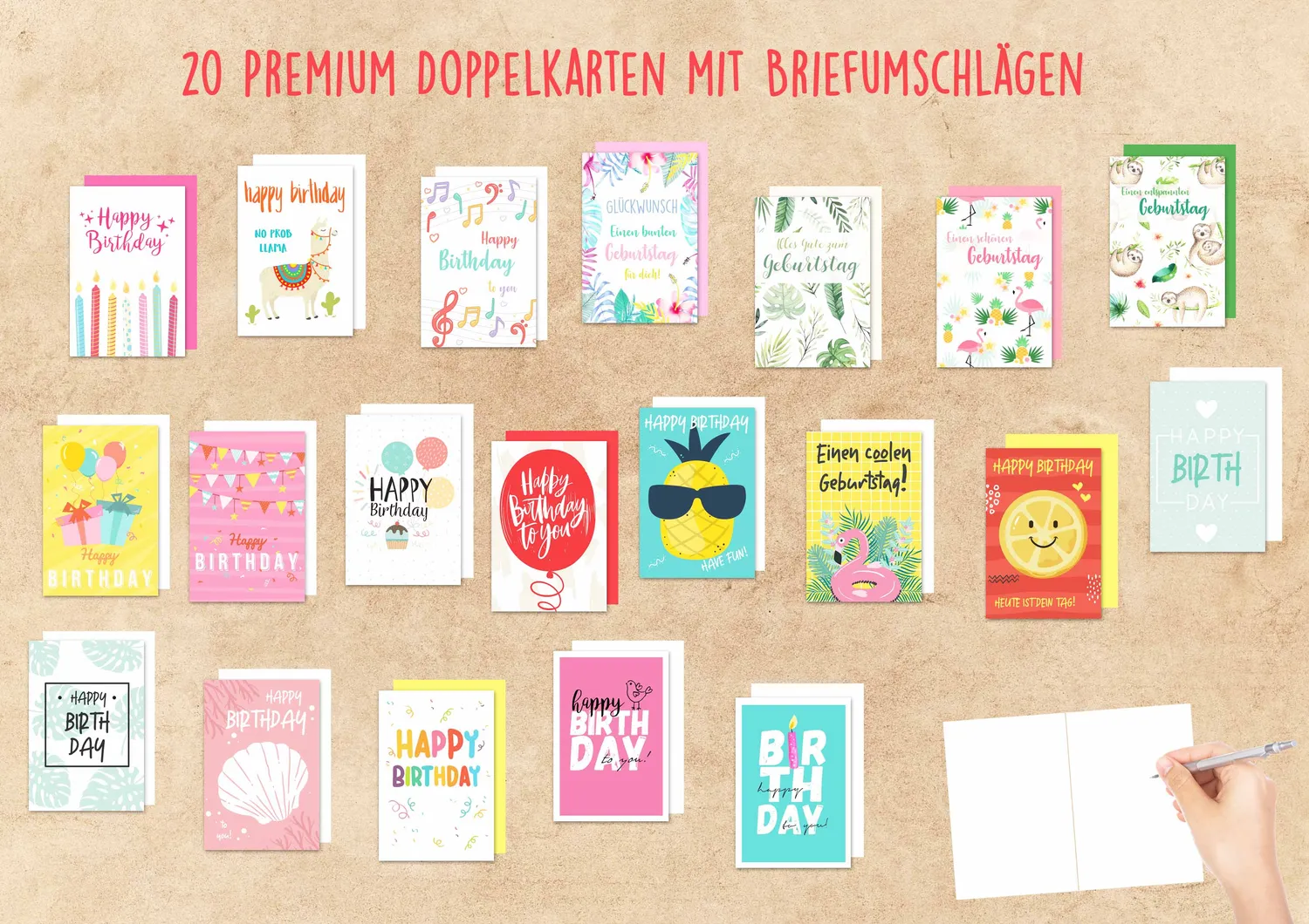 Edition Seidel 20846 verjaardagskaarten set 20 premium