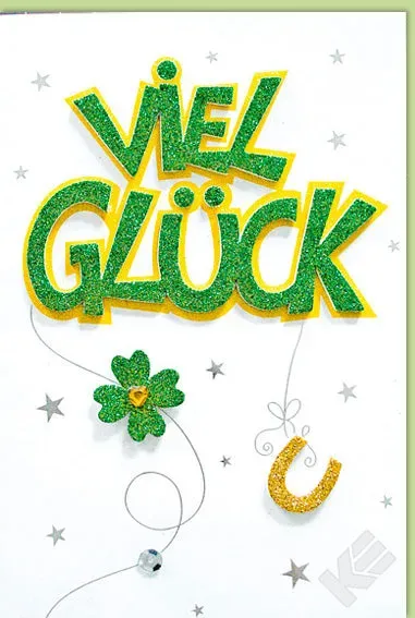 Kurt Eulzer 41-1345 wenskaart veel geluk glitter per stuk