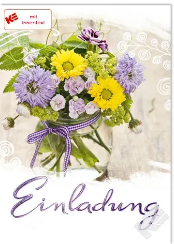 Kurt Eulzer 41-3594 uitnodigingskaarten bloemen 5 stuks