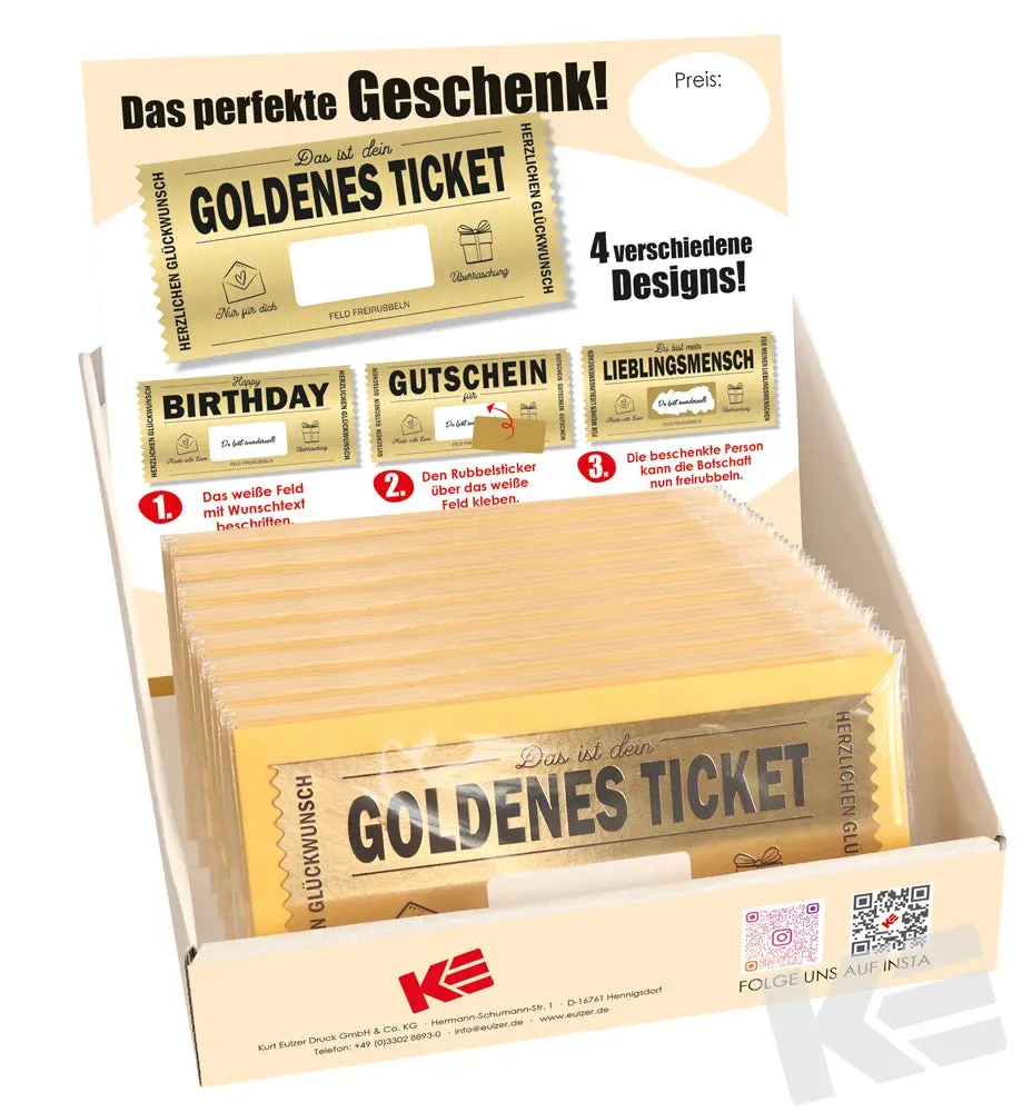 Kurt Eulzer 41-2718 geldkaart gouden ticket display 48 stuks goudfolie