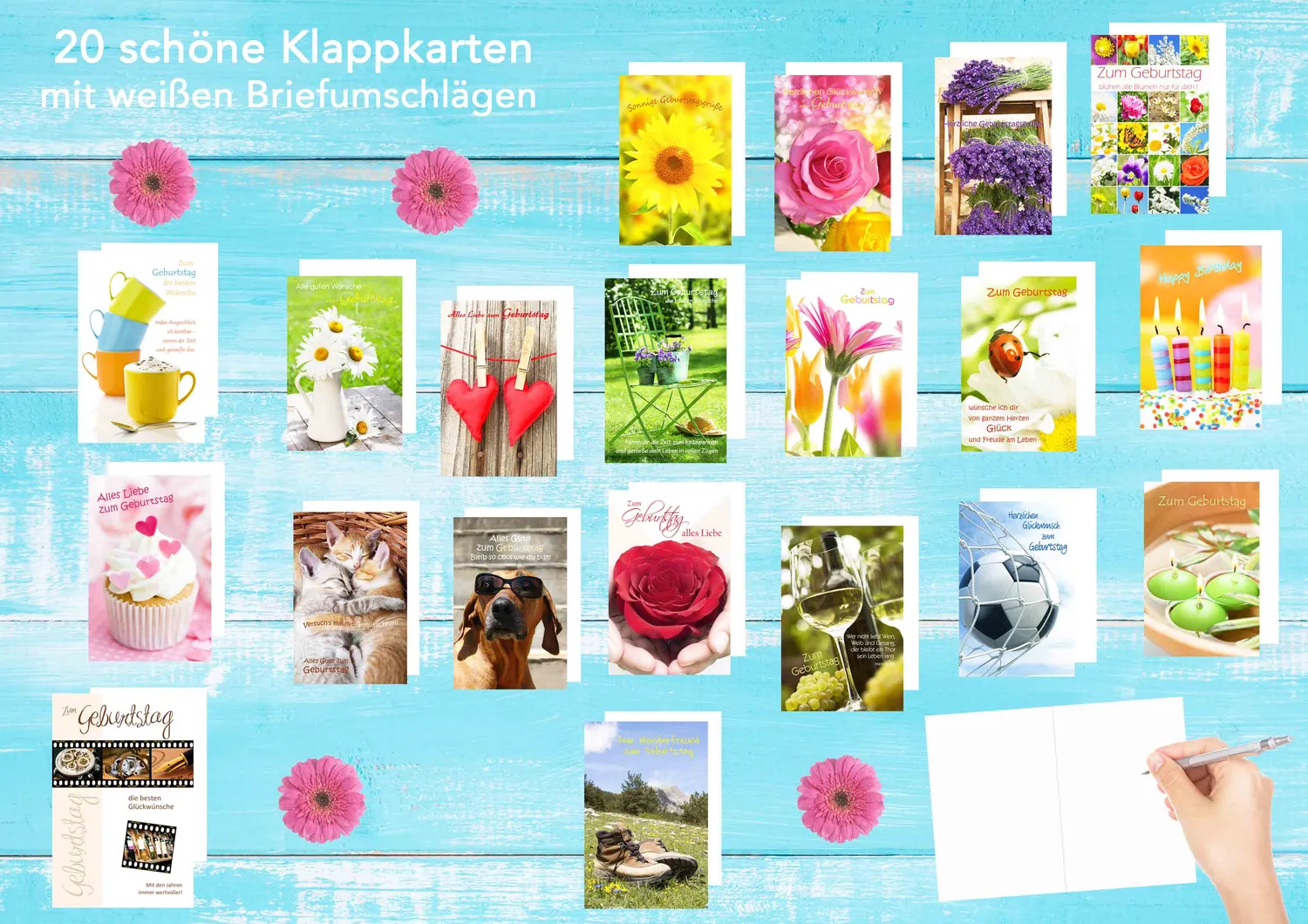 Edition Seidel 20047 verjaardagskaarten set 20 met envelop