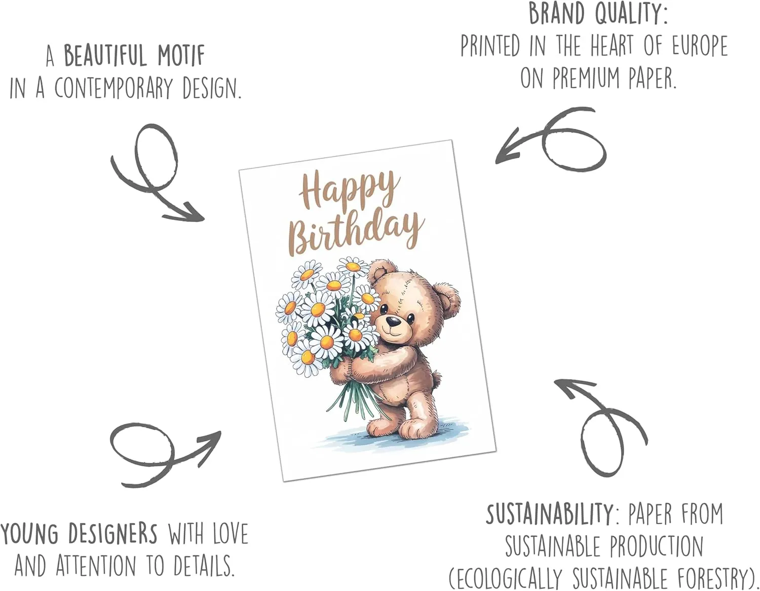 Edition Seidel G3800 SW025 verjaardagskaart bloemen met envelop